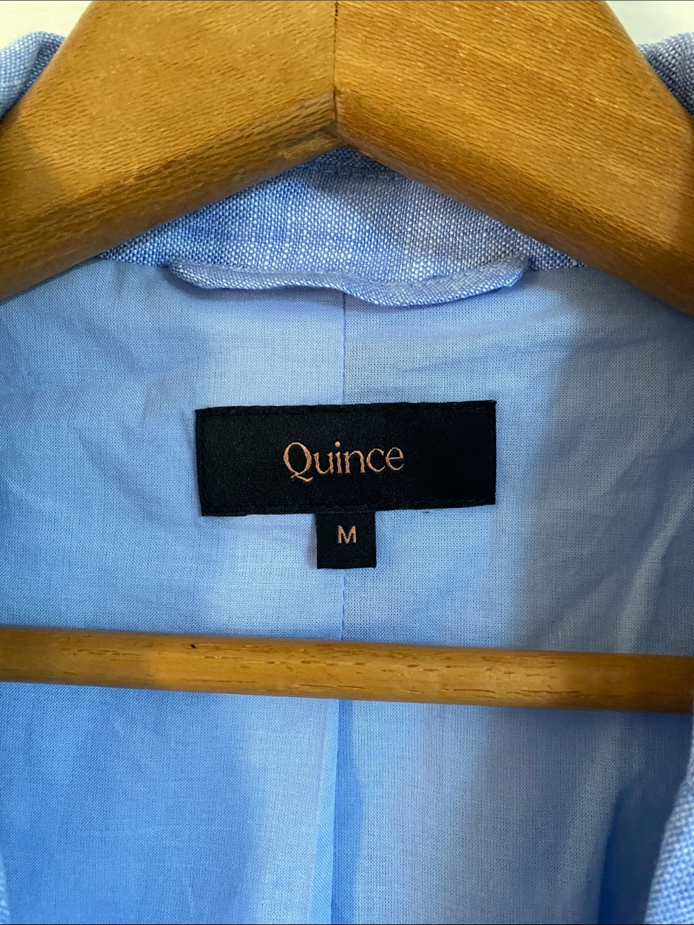 Quince Light Blue Linen-Blend Single-Button Blazer - Picture 3 of 6